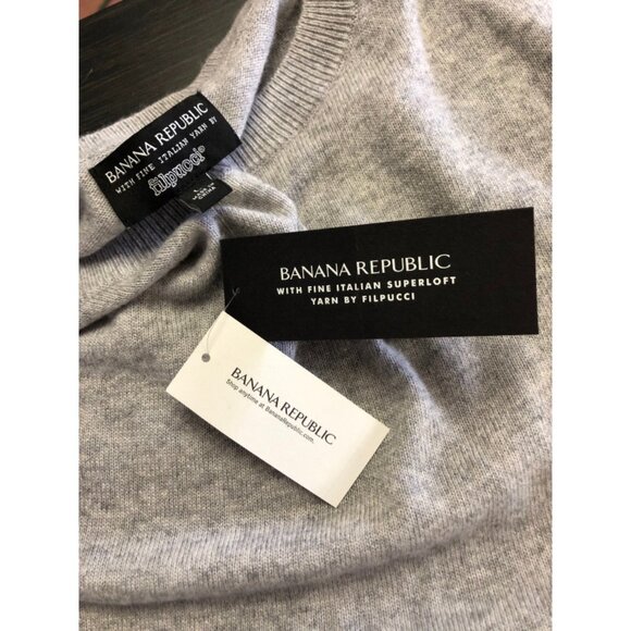 NWT Banana Republic Grey Marled Crewneck Long-Sleeve Wool Blend - Size Large - Picture 5 of 10